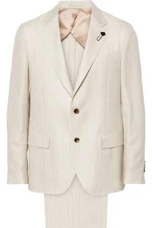 LARDINI Pinstriped lightweight-wool suit