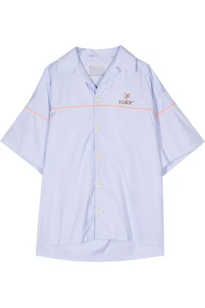 Kolor Logo-embroidered cotton shirt