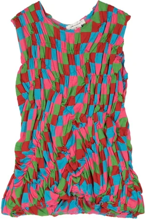 Comme des Garçons Check-pattern ruched top
