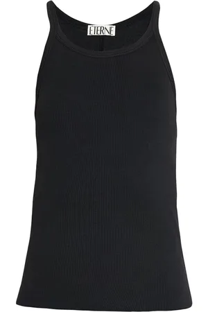ÉTERNE Ribbed-knit cotton tank top