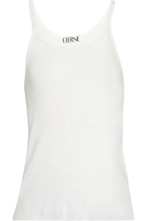 ÉTERNE Ribbed-knit cotton tank top
