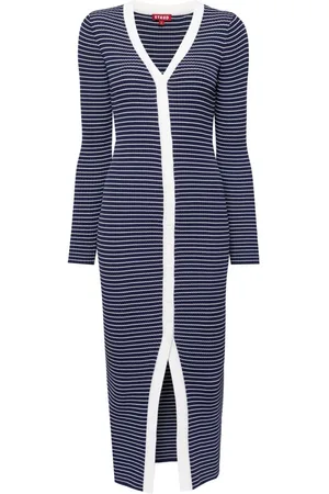 Staud Shoko striped ribbed dress