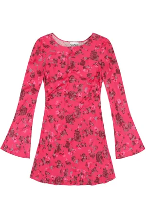 Ganni Floral-print long-sleeve dress