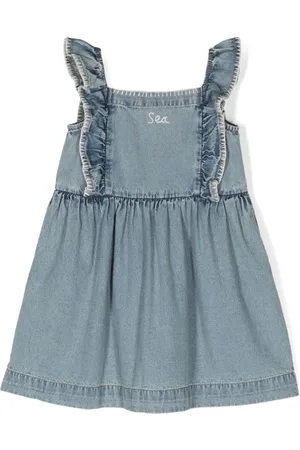SEA Marion denim flared dress