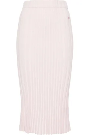 Maison Kitsuné Ribbed-knit midi skirt