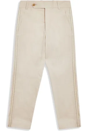 Maison Ava Logo-embroidered straight-leg trousers