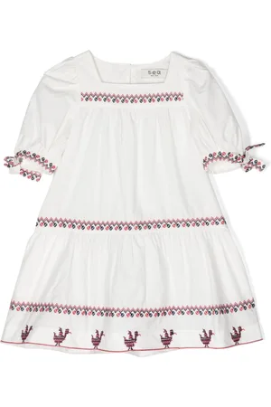 SEA Embroidered flared dress