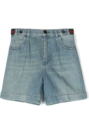 Gucci Web stripe denim shorts