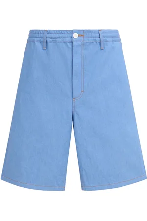 Marni Logo-embroidery cotton shorts
