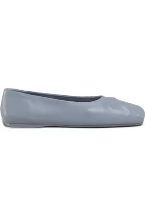 Marni Bow-embossed leather ballerina shoes