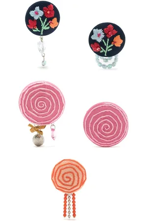 AMIR SLAMA 3 pair earring set