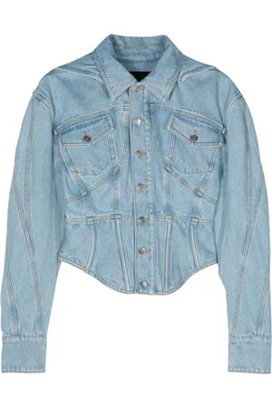MUGLER Hooded denim jacket