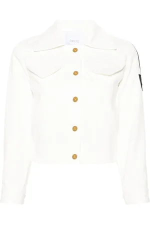Patou Logo-patch cropped denim jacket