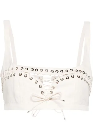 Ludovic De Saint Sernin Cut-out detailed cotton bralette top