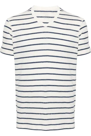Majestic Striped V-neck T-shirt