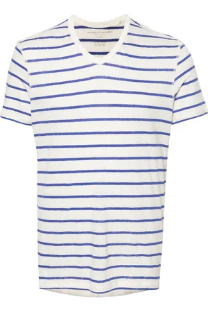 Majestic Striped V-neck T-shirt