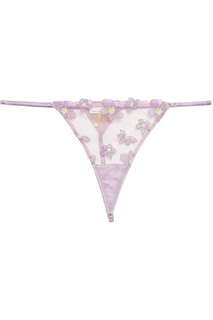 FLEUR DU MAL Petal embroidered V-string