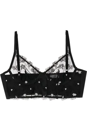 FLEUR DU MAL Petal embroidered longline bralette