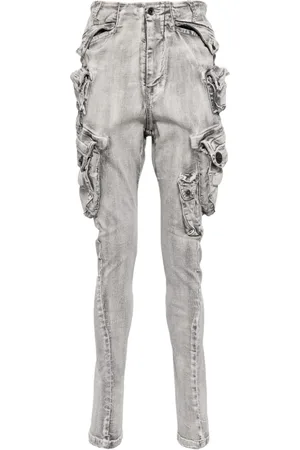 JULIUS Drop-crotch cotton blend trousers