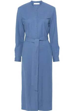 Harris Wharf London Belted shirt midi dress