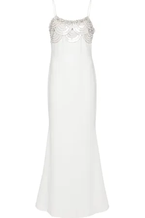 AMEN Crystal-embellishment crepe maxi dress