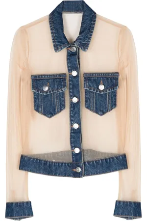 COPERNI Tulle-panels denim shirt