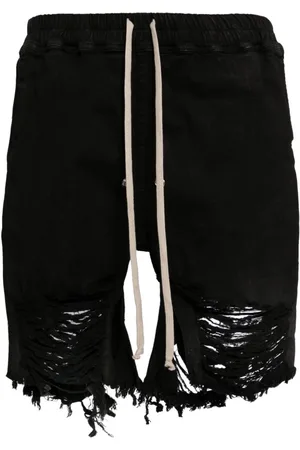 Rick Owens Ripped denim shorts