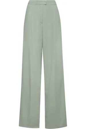 Oscar de la Renta Georgette silk tailored trousers