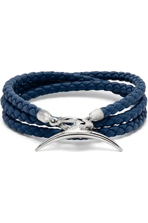 SHAUN LEANE Recycled sterling silver and leather Quill bracelet