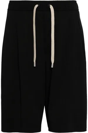 CROQUIS Pleat-detail drop-crotch shorts