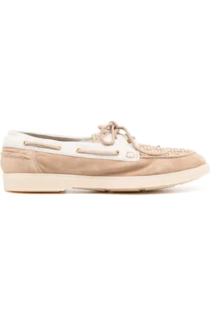 ELEVENTY Woven-panel boat shoes