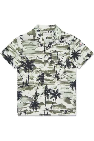 Moncler Palm tree-print cotton shirt
