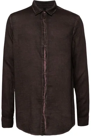 POÈME BOHÉMIEN Classic-collar linen shirt