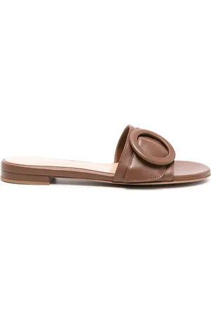 Gianvito Rossi Buckle-detail leather slides