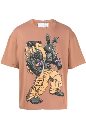 Natasha Zinko Camping bunny distress-detail T-shirt