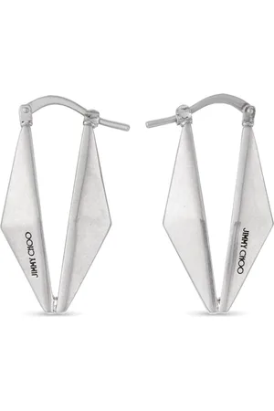 Jimmy Choo Diamond engraved-logo earrings