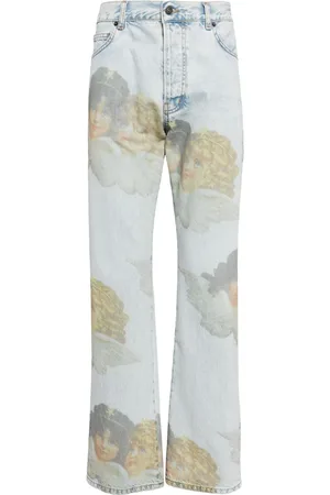 Fiorucci Angel-motif organic cotton jeans