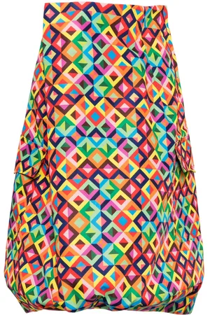 Comme des Garçons Geometric-print asymmetric skirt