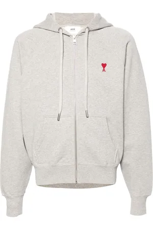 Ami Ami de Coeur-embroidered cotton hoodie
