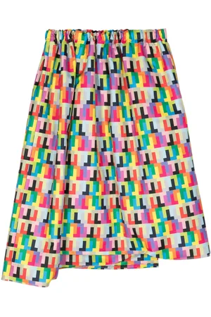 Comme des Garçons Geometric-print asymmetric skirt