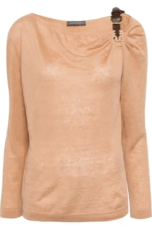 Alberta Ferretti Buckle-detail linen top