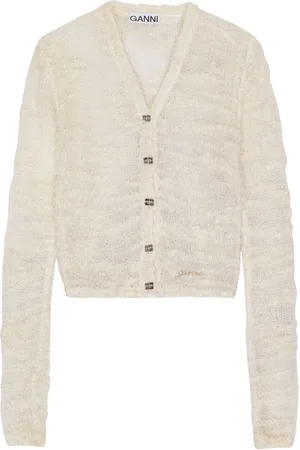 Ganni Sheer open-knit cardigan
