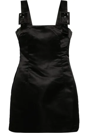 Cynthia Rowley Gigi Crystal Buckle Satin Dress