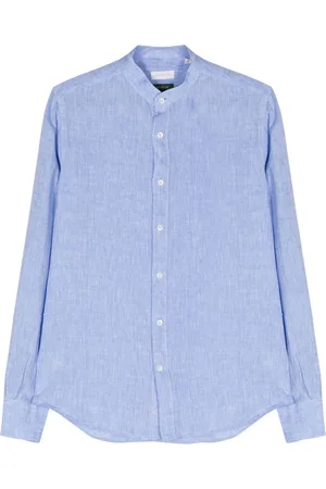 Glanshirt Band-collar linen shirt