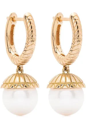 HARWELL GODFREY 18kt yellow pearl drop earrings
