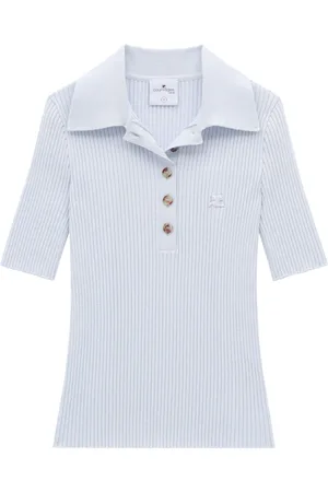 Courrèges Iconic rib-knit polo shirt