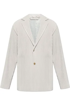 Issey Miyake Plissé-effect single-breasted blazer