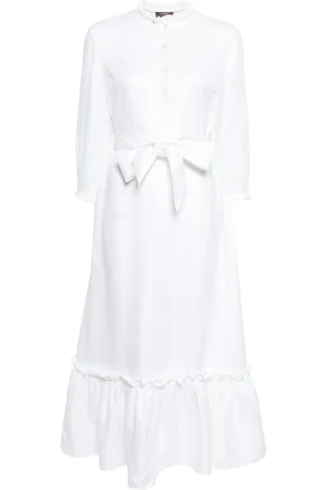 N.PEAL Iris ruffled linen dress