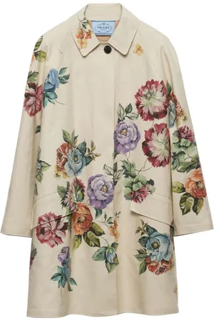Prada Floral-print single-breasted coat