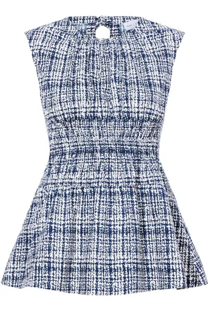 Proenza Schouler Birdie check-pattern cotton top